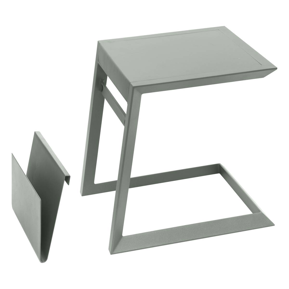 Mesa auxiliar de jardín cuadrada ALLURE Verde laurel 55 x 45 x 55 cm - Aluminio recubierto de epoxi Laurel