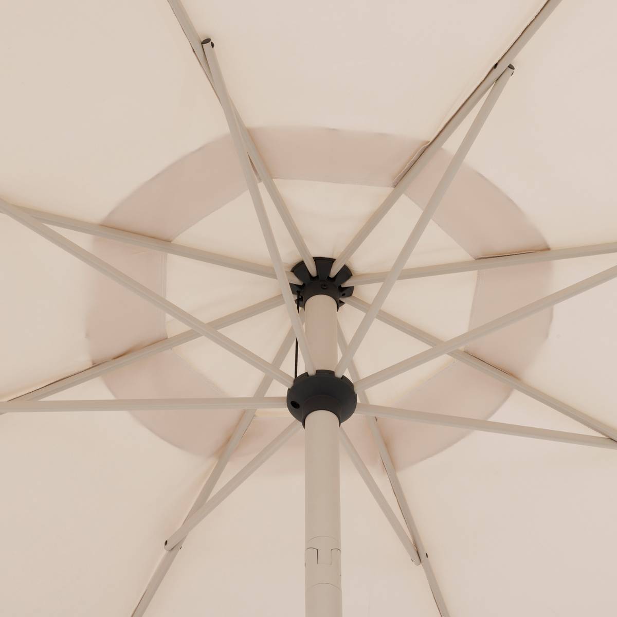 Parasol lateral redondo inclinable LOOMPA Arcilla / Trigo 3 m - Aluminio, Poliéster Arcilla / Trigo