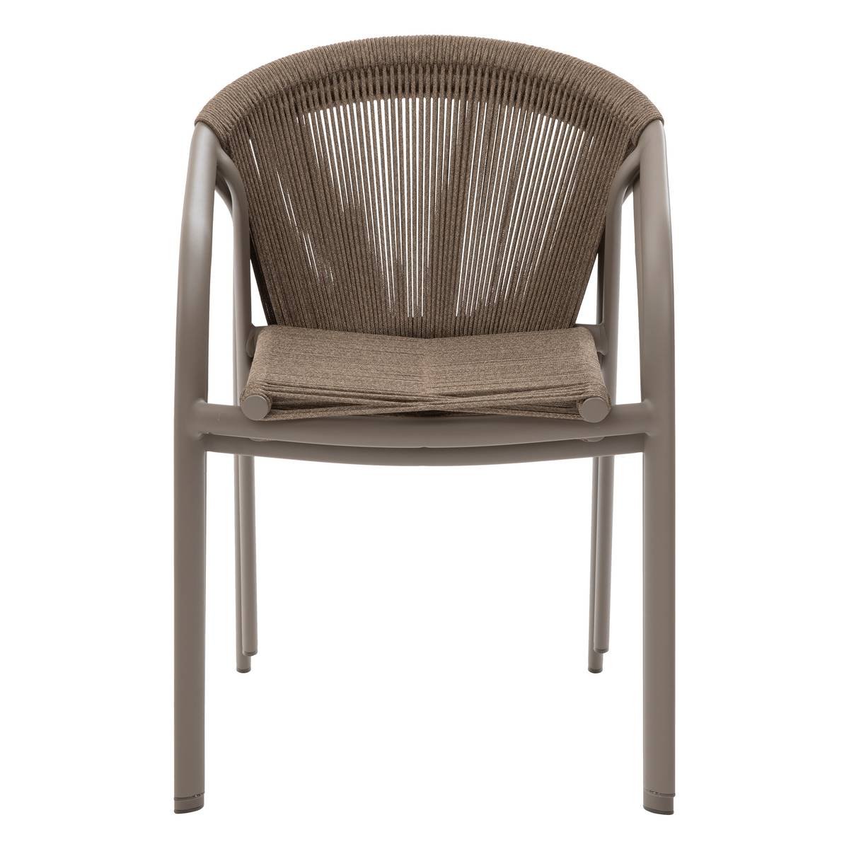 Silla de jardín con reposabrazos apilable RIU Cappuccino / Café Aluminio recubierto de epoxi Capuchino / Café