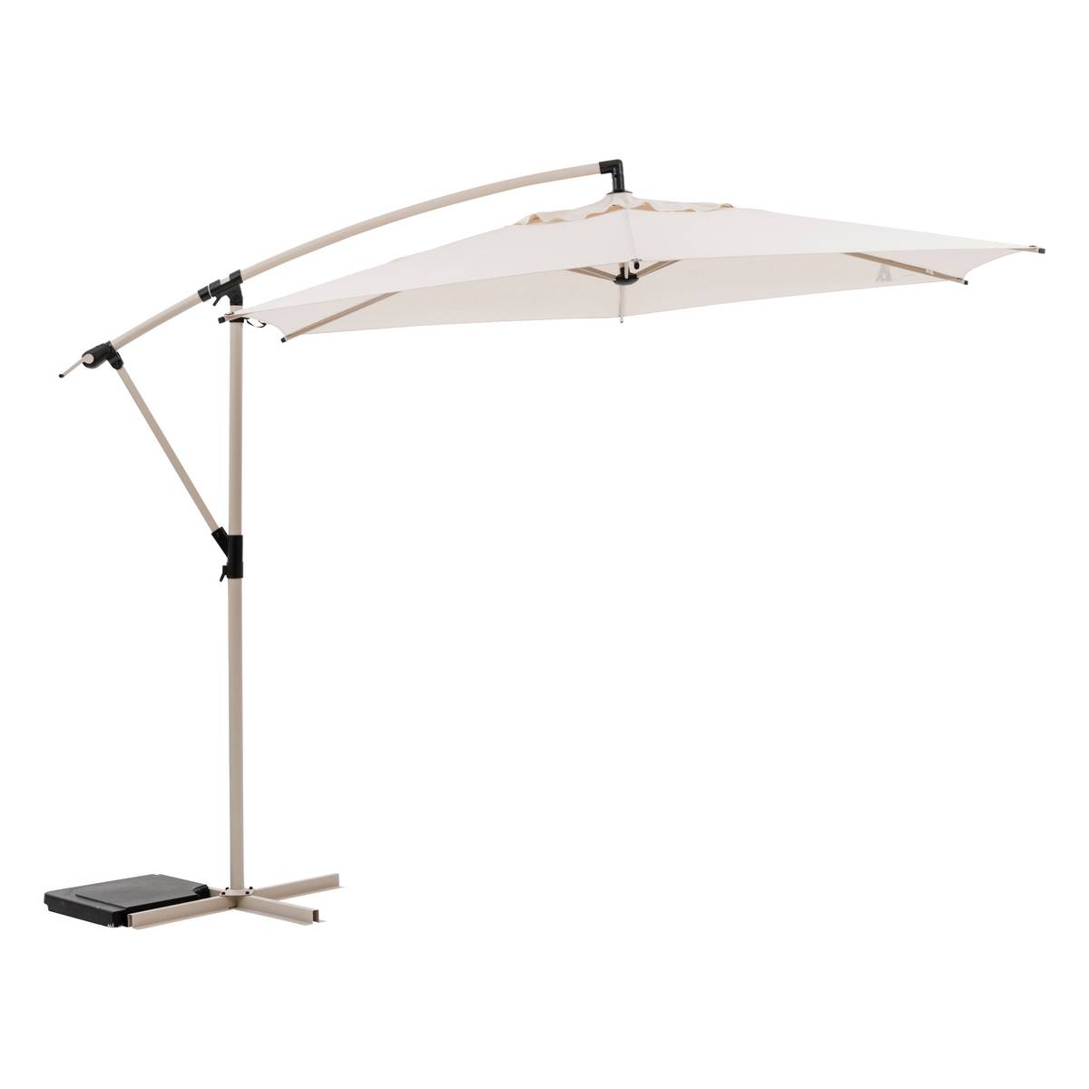 Parasol lateral redondo MANOA Arcilla / Trigo 3 m - Aluminio tratado con epoxi, acero, poliéster Arcilla / Trigo