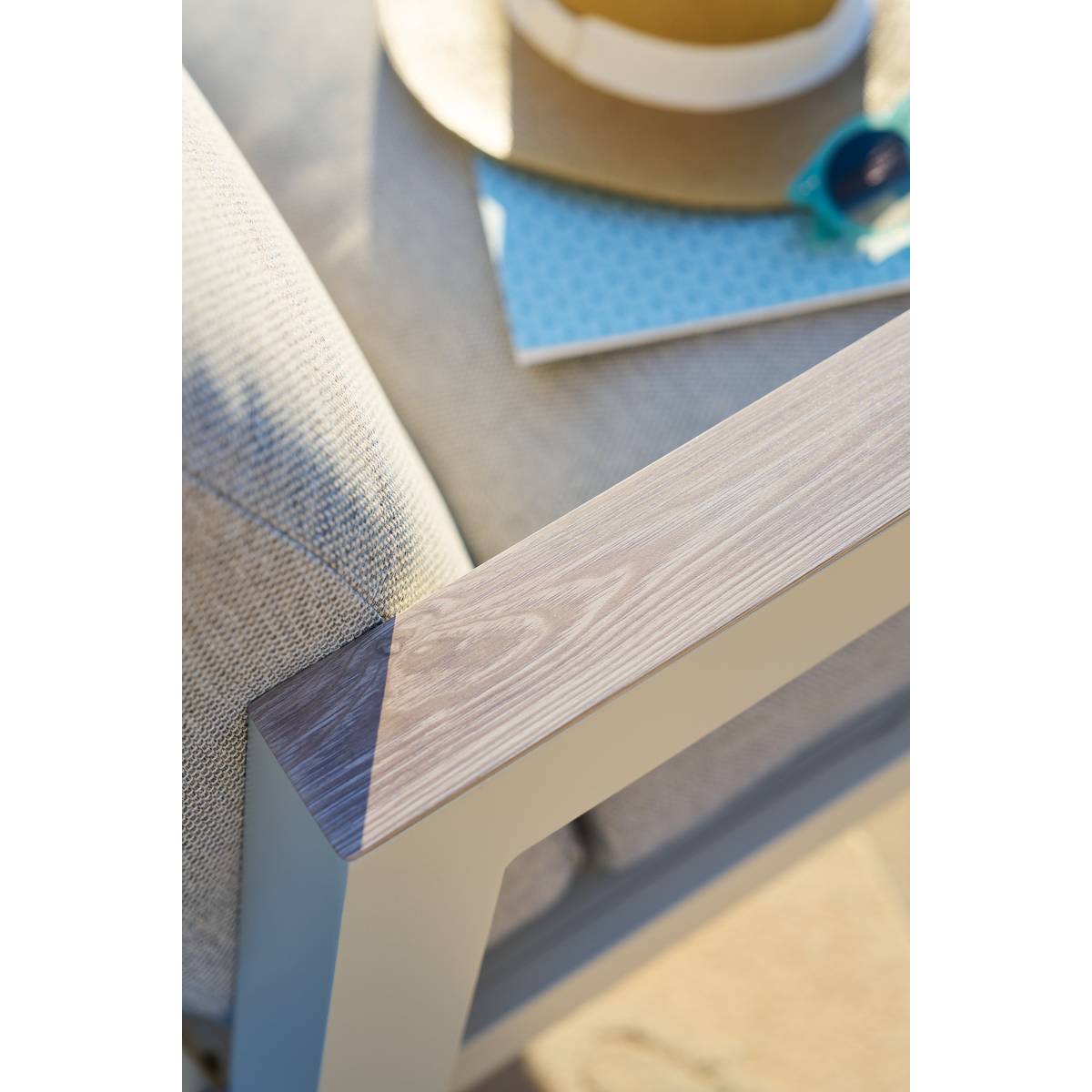 Conjunto de jardín AXIOME Beige / Arcilla 5 plazas - Aluminio tratado con epoxi, Olefina Beige / Arcilla