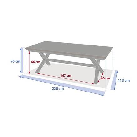 Mesa de jardín extensible AXIOME Grafito / Miel 12 plazas - Aluminio con recubrimiento de epoxi