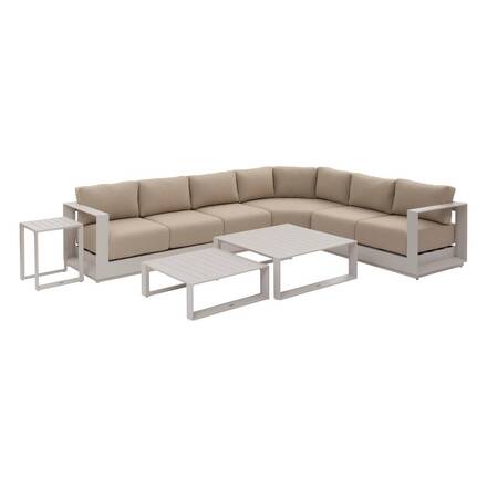 Sillón lounge de jardín sin brazos ALLURE Avena Aluminio tratado con epoxi, Poliéster
