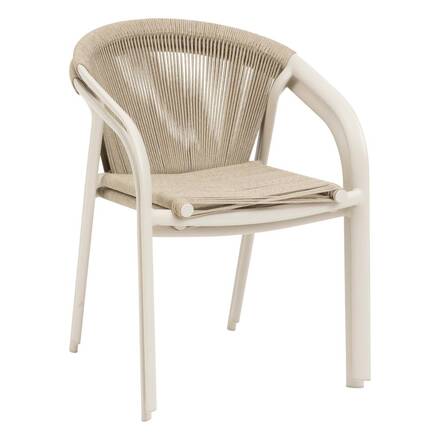 Silla de jardín con reposabrazos apilable RIU Arcilla / Beige Aluminio recubierto de epoxi