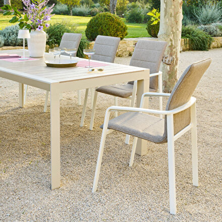 Sillón de jardín apilable DIESE Arcilla y Marfil