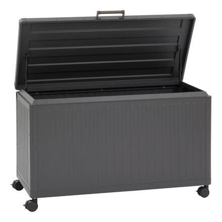 Baúl de almacenamiento EDENIO Grafito 510 L - Acero galvanizado, Aluminio con recubrimiento de epoxi