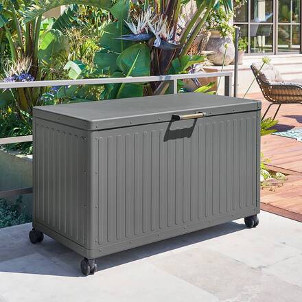 Baúl de almacenamiento EDENIO Grafito 510 L - Acero galvanizado, Aluminio con recubrimiento de epoxi