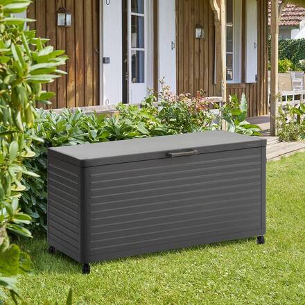 Baúl de almacenamiento EDENIO Grafito 670 L - Acero galvanizado, Aluminio con recubrimiento epoxi
