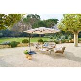 Conjunto de jardín MELOANE Beige 5 plazas - Acero recubierto de epoxi, Poliéster Beige