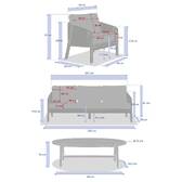 Conjunto de jardín PAPOUASIE Acacia 5 plazas - Acacia certificado FSC®, Poliéster Topo / Acacia