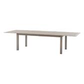 Mesa de jardín extensible ALLURE Efecto madera Greige / Avena 12 plazas - Aluminio con recubrimiento de epoxi Efecto madera greige / Avena