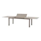 Mesa de jardín extensible ALLURE Efecto madera Greige / Avena 12 plazas - Aluminio con recubrimiento de epoxi Efecto madera greige / Avena