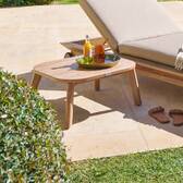 Mesa de centro de jardín rectangular MANISSA Efecto madera 60 x 55 x 28 cm - Aluminio recubierto de epoxi Efecto madera