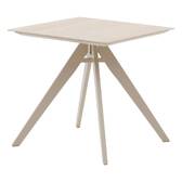 Mesa de jardín cuadrada TERZANO Vainilla / Arcilla 2 plazas - Aluminio tratado con epoxi Vainilla / Arcilla