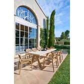 Mesa de jardín rectangular VENIZIA Efecto travertino / acacia 8 plazas - Acacia certificado FSC® Efecto travertino / Acacia