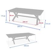Mesa de jardín extensible AXIOME Efecto madera Lino / Arcilla 12 plazas - Aluminio con recubrimiento de epoxi Efecto madera Lino / Arcilla