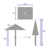 Sombrilla rectangular inclinable LOOMPA Arcilla / Trigo 3 x 2 m - Aluminio, Poliéster Arcilla / Trigo