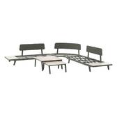 Conjunto de jardín PULPY Verde laurel 7 plazas - Aluminio tratado con epoxi, Poliéster Laurel