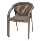 Silla de jardín con reposabrazos apilable RIU Cappuccino / Café Aluminio recubierto de epoxi Capuchino / Café