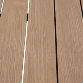 Mesa de jardín extensible ÉVASION Efecto madera Miel y Gráfito 8 plazas - Aluminio tratado epoxi, Lamas de aluminio efecto madera Efecto madera Honey / Grafito