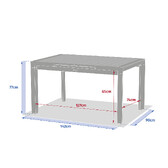 Mesa de jardín extensible ÉVASION Efecto madera Miel y Gráfito 8 plazas - Aluminio tratado epoxi, Lamas de aluminio efecto madera Efecto madera Honey / Grafito
