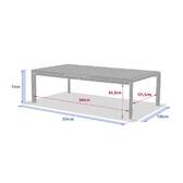 Mesa de jardín extensible ÉVASION Efecto madera Lino / Arcilla 14 plazas - Aluminio tratado con epoxi, Lamas de aluminio efecto madera Efecto madera Lino / Arcilla