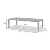 Mesa de jardín ÉVASION Efecto madera Honey / Graphite 12 plazas - Aluminio tratado con epoxi, Lamas de aluminio efecto madera Efecto madera Honey / Grafito