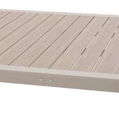 Mesa de jardín ÉVASION Efecto madera Lino / Arcilla 12 plazas - Aluminio tratado con epoxi, Lamas de aluminio efecto madera Efecto madera Lino / Arcilla