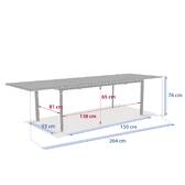 Mesa de jardín DILORS Efecto madera Lino / Verde laurel 10 plazas - Aluminio recubierto de epoxi Efecto madera Lino / Laurel verde