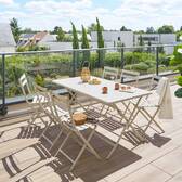 Mesa de jardín rectangular plegable GREENSBORO Arcilla 6 plazas - Acero tratado con epoxi, Tratamiento anticorrosión reforzado Arcilla