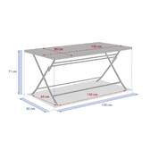 Mesa de jardín rectangular plegable GREENSBORO Arcilla 6 plazas - Acero tratado con epoxi, Tratamiento anticorrosión reforzado Arcilla