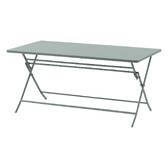 Mesa de jardín rectangular plegable GREENSBORO Verde oliva 6 plazas - Acero tratado con epoxi, Tratamiento anticorrosión reforzado Verde oliva