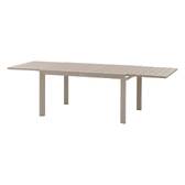 Mesa de jardín extensible deslizante ÉVASION Efecto madera Lino / Arcilla 10 plazas - Aluminio tratado con epoxi, lamas de aluminio efecto madera Efecto madera Lino / Arcilla