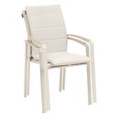 Silla de jardín con reposabrazos apilable DIESE Marfil / Arcilla Aluminio tratado con epoxi, Texaline Marfil / Arcilla