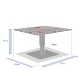 Mesa de jardín cuadrada elevable SALIMIA Avena 110 x 110 x 69 cm - Aluminio con recubrimiento de epoxi Avena