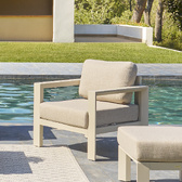 Sillón de jardín ÉVASION Arcilla Aluminio tratado con epoxi, Olefina Beige / Arcilla