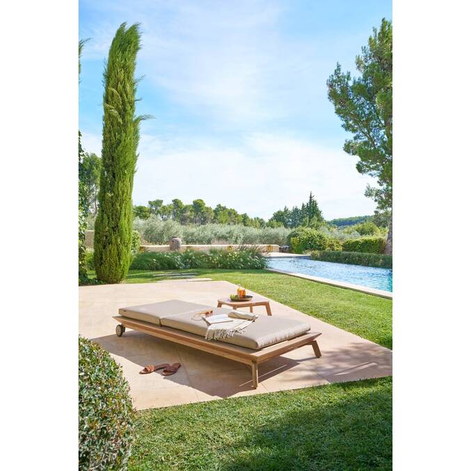 Cama de piscina MANISSA Beige Aluminio tratado con epoxi, Poliéster3883
