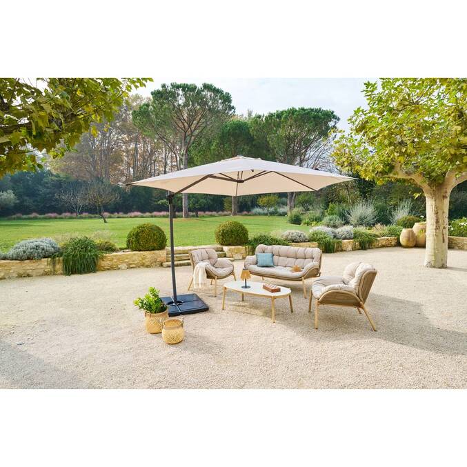 Conjunto de jardín MELOANE Beige 5 plazas - Acero recubierto de epoxi, Poliéster13