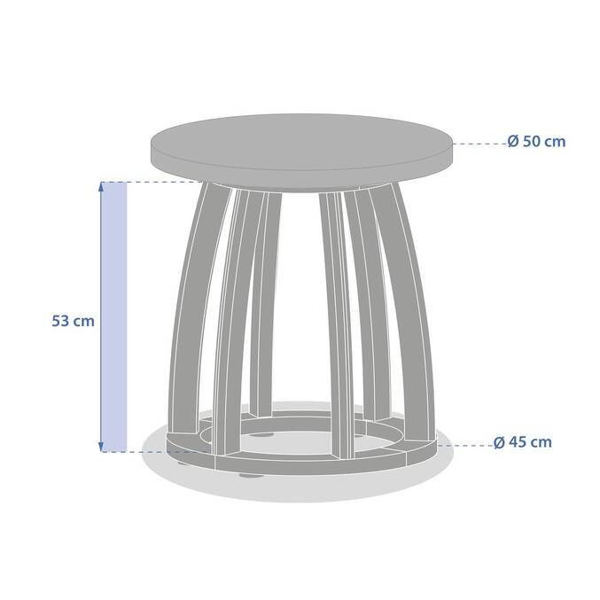 Mesa auxiliar de jardín redonda LEMINDO Eucalipto 50 x 53 cm - Eucalipto certificado FSC®3713