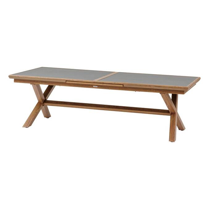 Mesa de jardín extensible AXIOME Grafito / Miel 12 plazas - Aluminio con recubrimiento de epoxi Grafito / Honey