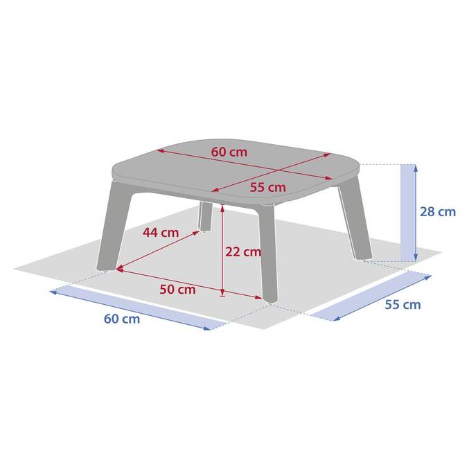 Mesa de centro de jardín rectangular MANISSA Efecto madera 60 x 55 x 28 cm - Aluminio recubierto de epoxi Efecto madera