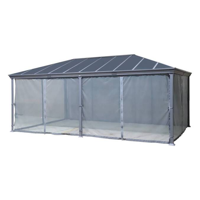 Pérgola autoportante BELIZE Grafito 3,6 x 6 m - Estructura de aluminio y policarbonato3500