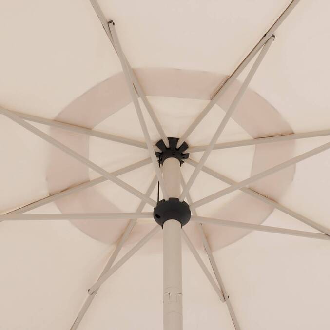 Parasol lateral redondo inclinable LOOMPA Arcilla / Trigo 3 m - Aluminio, Poliéster Arcilla / Trigo