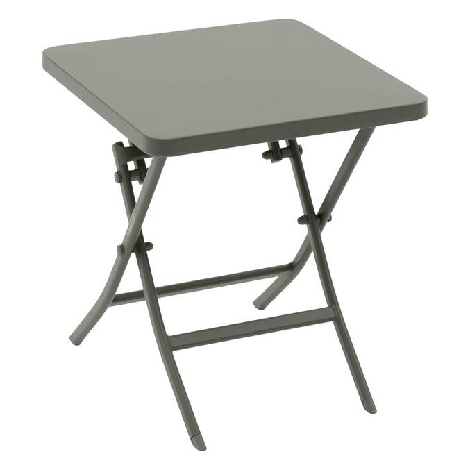 Mesa auxiliar de jardín cuadrada GREENSBORO Verde laurel 40 x 40 cm - Acero, Tratamiento Antioxidante Reforzado Laurel