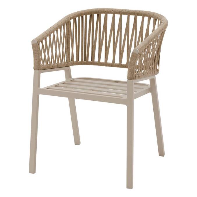 Set de 2 sillas de jardín ORIENGO Beige / Arcilla Aluminio, Mallas trenzadas, Poliéster Beige / Arcilla