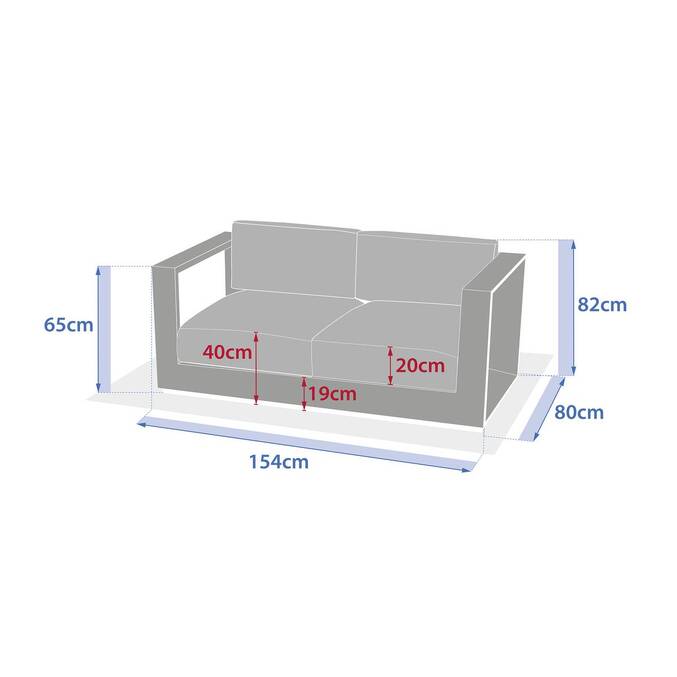 Sofá de jardín ALLURE Avena / Beige zebrano 2 plazas - Aluminio tratado con epoxi, Poliéster3850