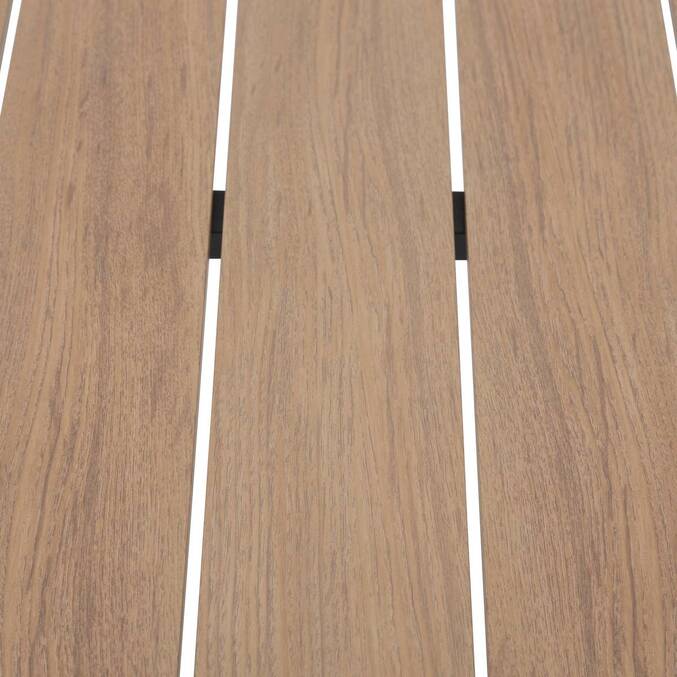Mesa de jardín ÉVASION Efecto madera Miel / Grafito 6 plazas - Aluminio tratado con epoxi, lamas de aluminio efecto madera Efecto madera Honey / Grafito