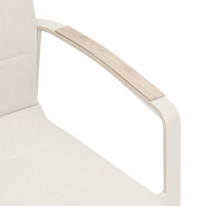Silla de jardín con reposabrazos apilable DIESE Marfil / Arcilla Aluminio tratado con epoxi, Texaline Marfil / Arcilla