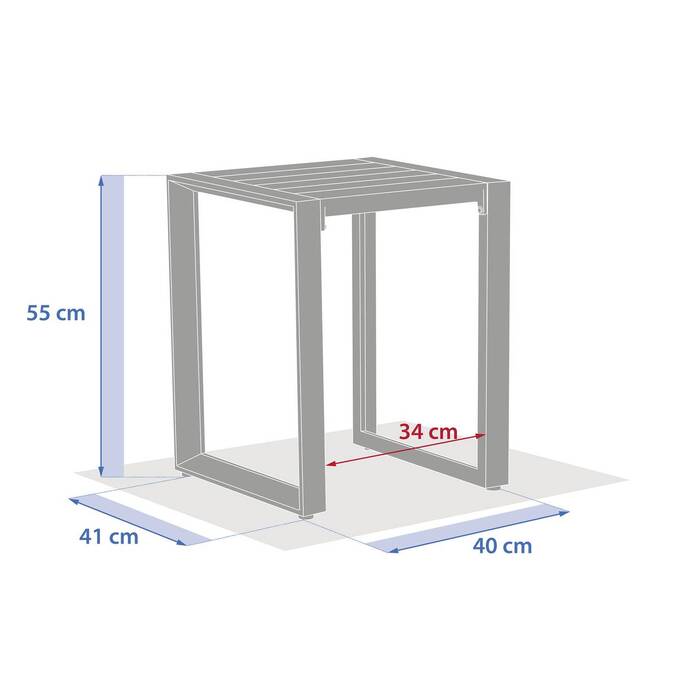 Mesa auxiliar cuadrada ALLURE Avena 44 x 44 x 55 cm - Aluminio tratado con epoxi3784