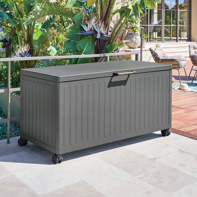 Baúl de almacenamiento EDENIO Grafito 1070 L - Acero galvanizado, Aluminio recubierto de epoxi3500
